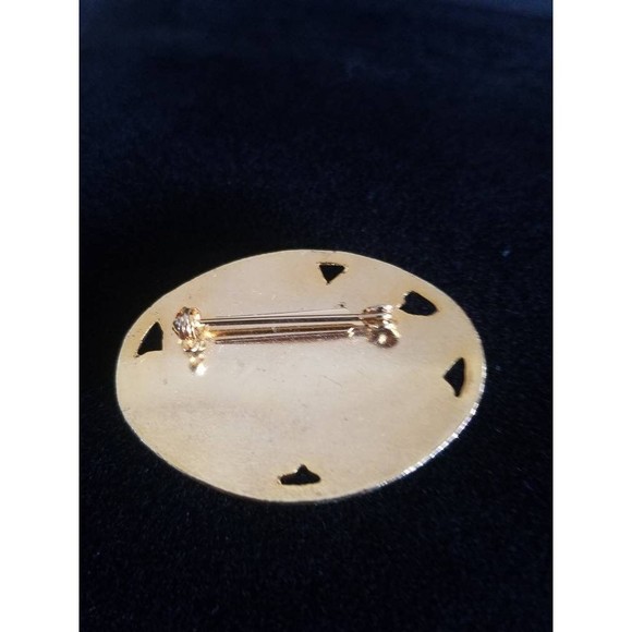 Large Vintage Cloisonne Floral Cutout Brooch - Picture 9 of 10